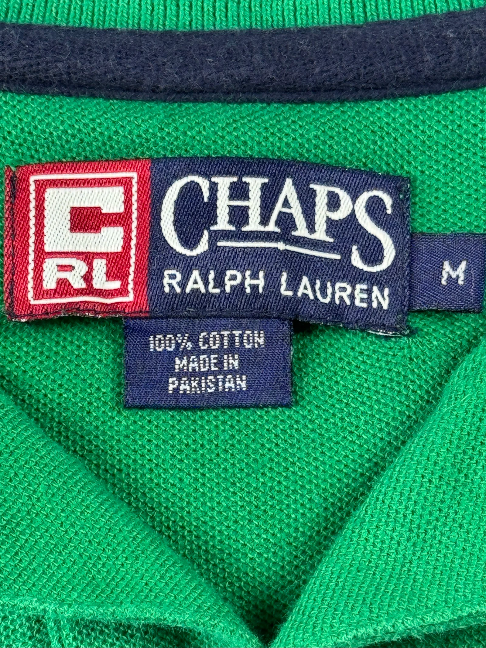 Camisa Polo Ralph Lauren com Logo Vintage Chaps Verde 100% Algodão Tamanho M – photo 9